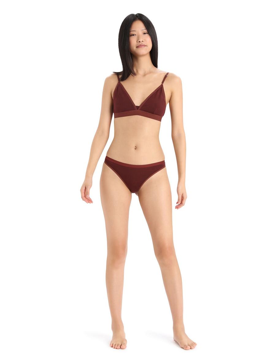 Women's Icebreaker Merino Siren Bikini Briefs Underwear Espresso | CA 1230ILHS